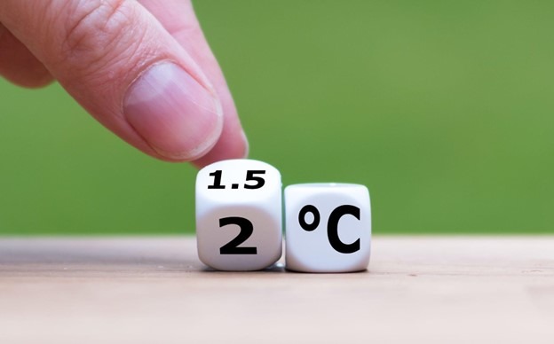dice symbolising rising temperatures