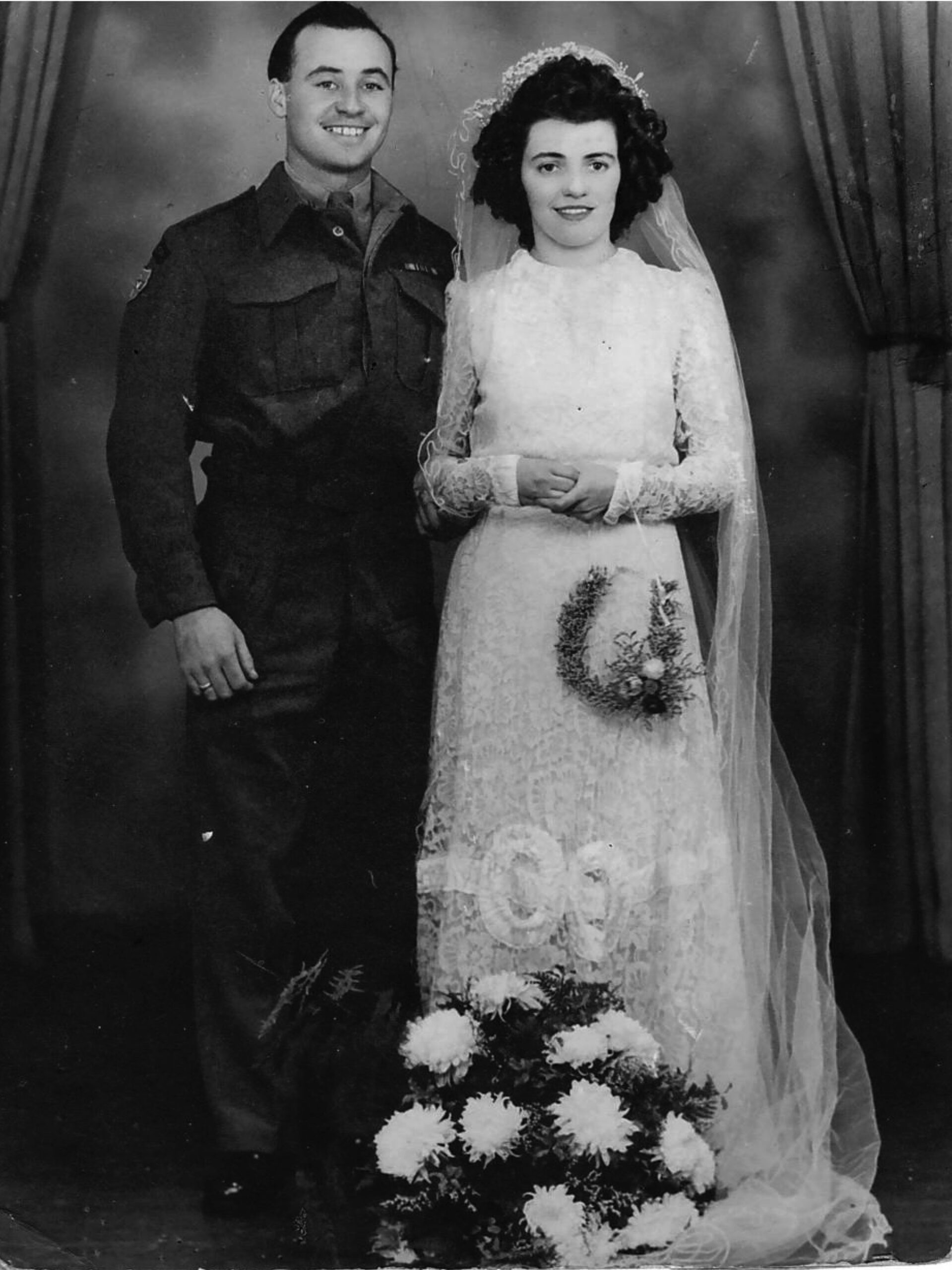 War Hero Thomas Jones and his Wife on their wedding day