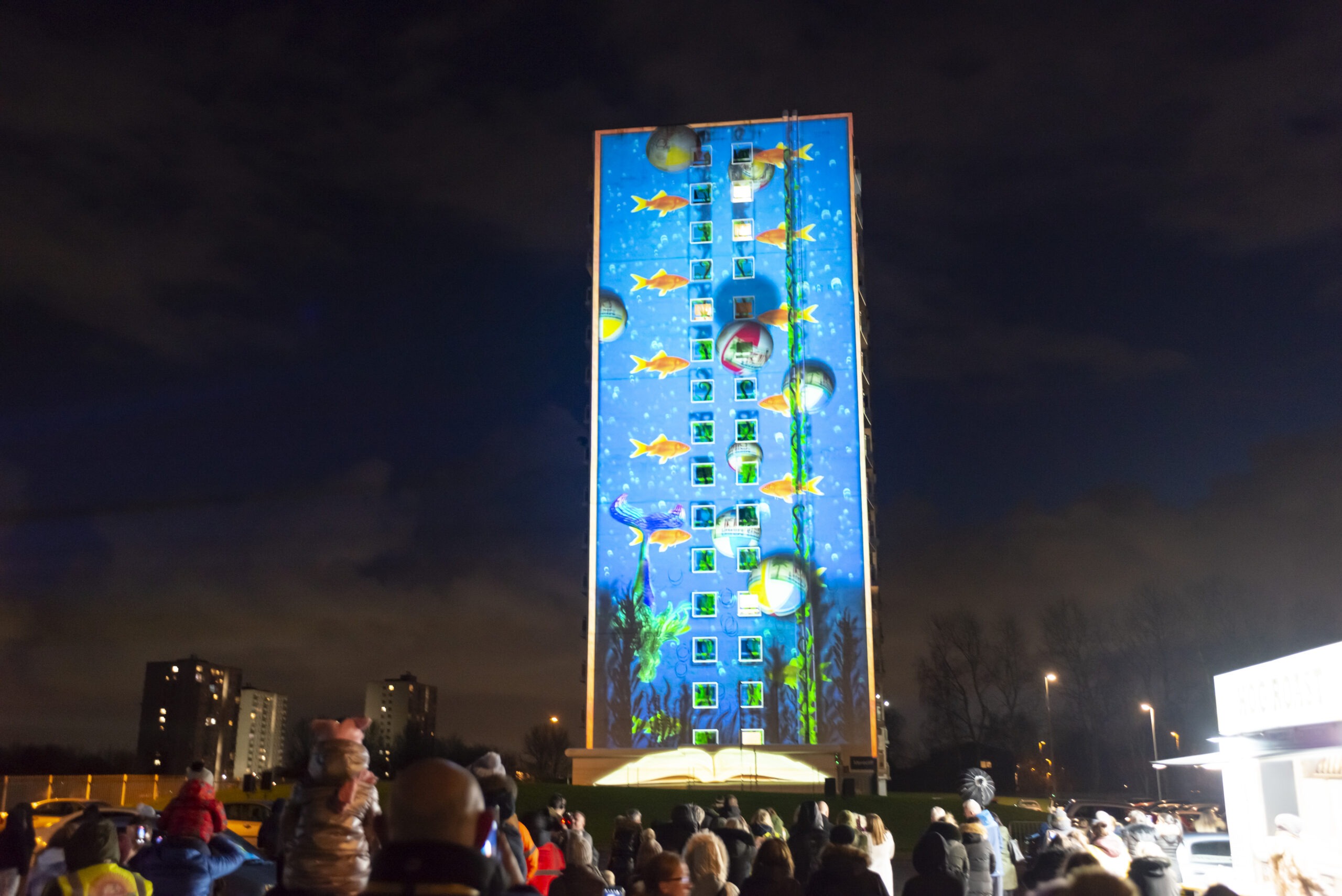 Stockbridge Village tenants see their memories, hopes and dreams come alive in atmospheric tower-block light show