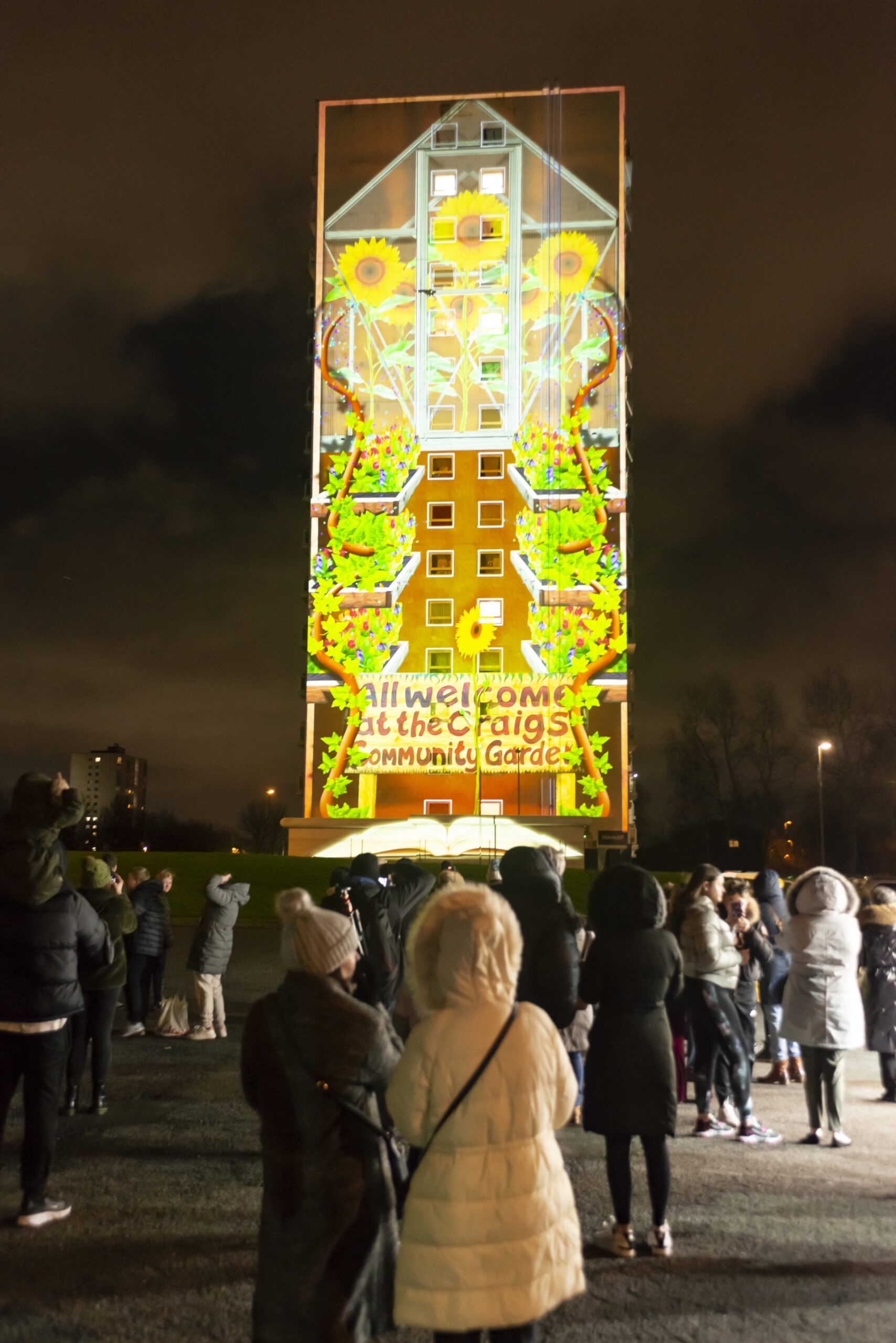 Stockbridge Village tenants see their memories, hopes and dreams come alive in atmospheric tower-block light show